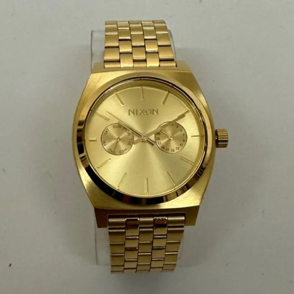 Nixon Time Teller Deluxe All Gold Watch - Picture 1 of 7